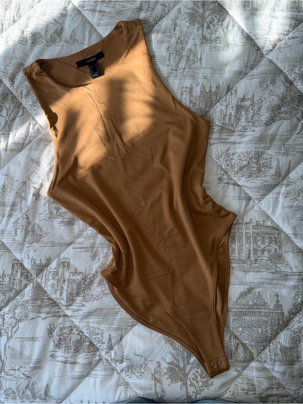 Forever 21 Tan Sleeveless Bodysuit